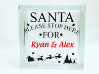 Santa Solid Glass Light Box