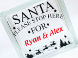 Santa Solid Glass Light Box