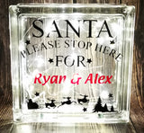 Santa Solid Glass Light Box
